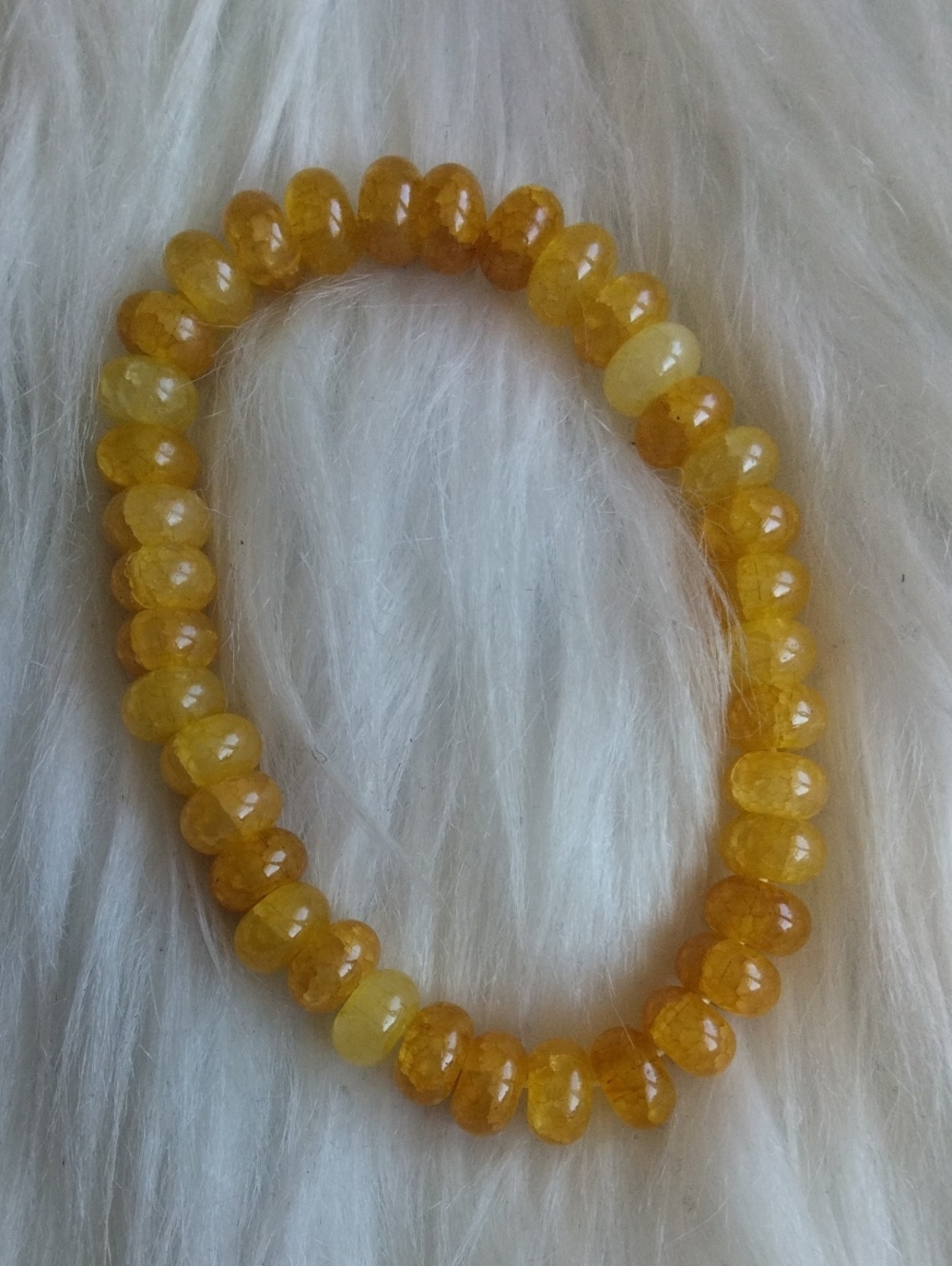 Faux Stone Pretty Yellow Stretchy Bracelet